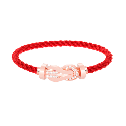 [Opulent Aurora]CHANCE LARGE 8 FIGURE BUCKLE HALF DIAMOND BRACELET ROSE GOLD