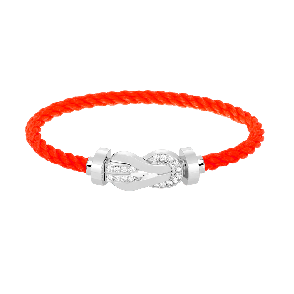 [Opulent Aurora]CHANCE LARGE 8 FIGURE BUCKLE HALF DIAMOND BRACELET SILVER