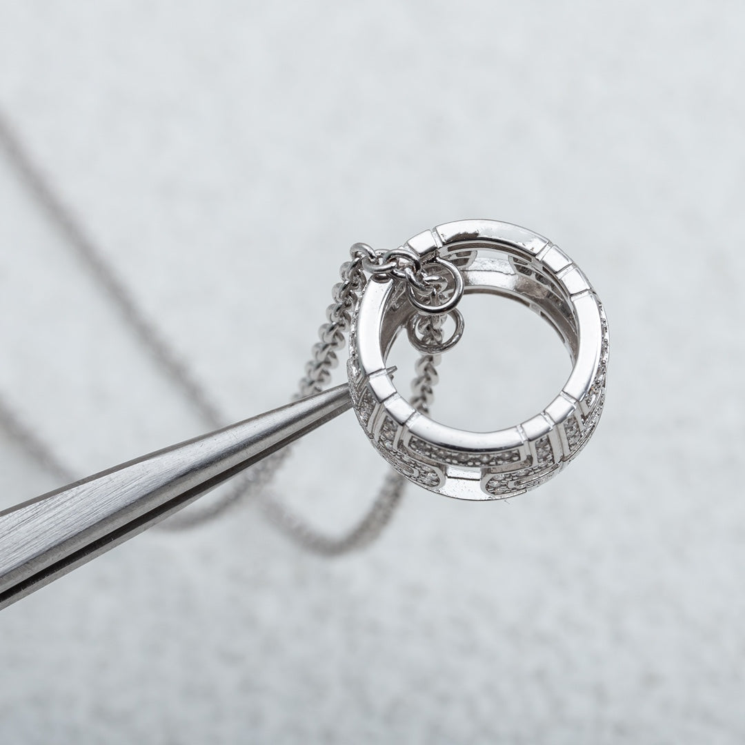 [Opulent Aurora]PARENTESI NECKLACE SILVER DIAMOND