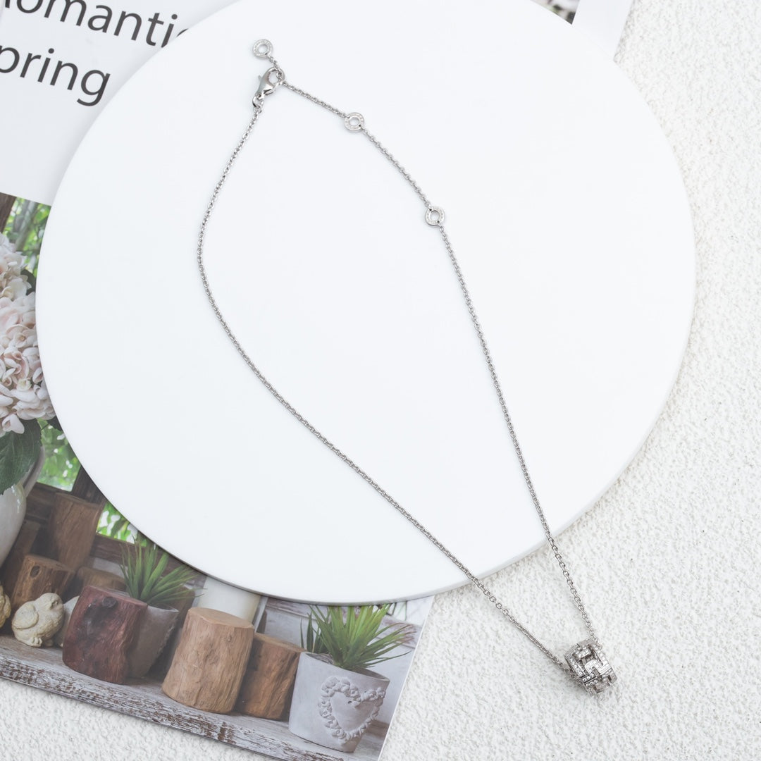 [Opulent Aurora]PARENTESI NECKLACE SILVER DIAMOND