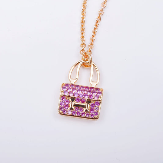 [Opulent Aurora]CONSTANCE PEDANT PURPLE DIAMOND NECKLACE