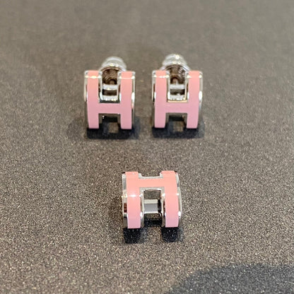 [Opulent Aurora]MINI POP H SILVER EARRINGS PINK