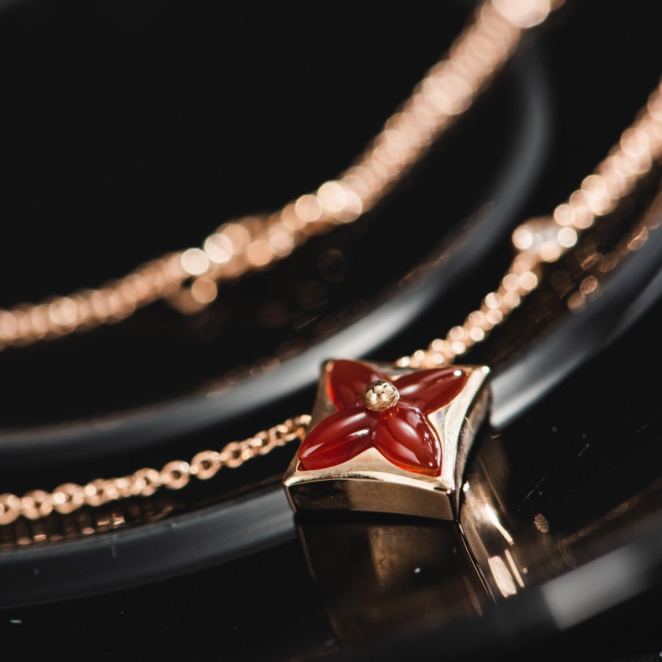 [Opulent Aurora]STAR NECKLACE PINK GOLD 1 DIAMOND