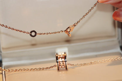 [Opulent Aurora]ZERO 1 ROCK PEDANT PINK GOLD BLACK NECKLACE