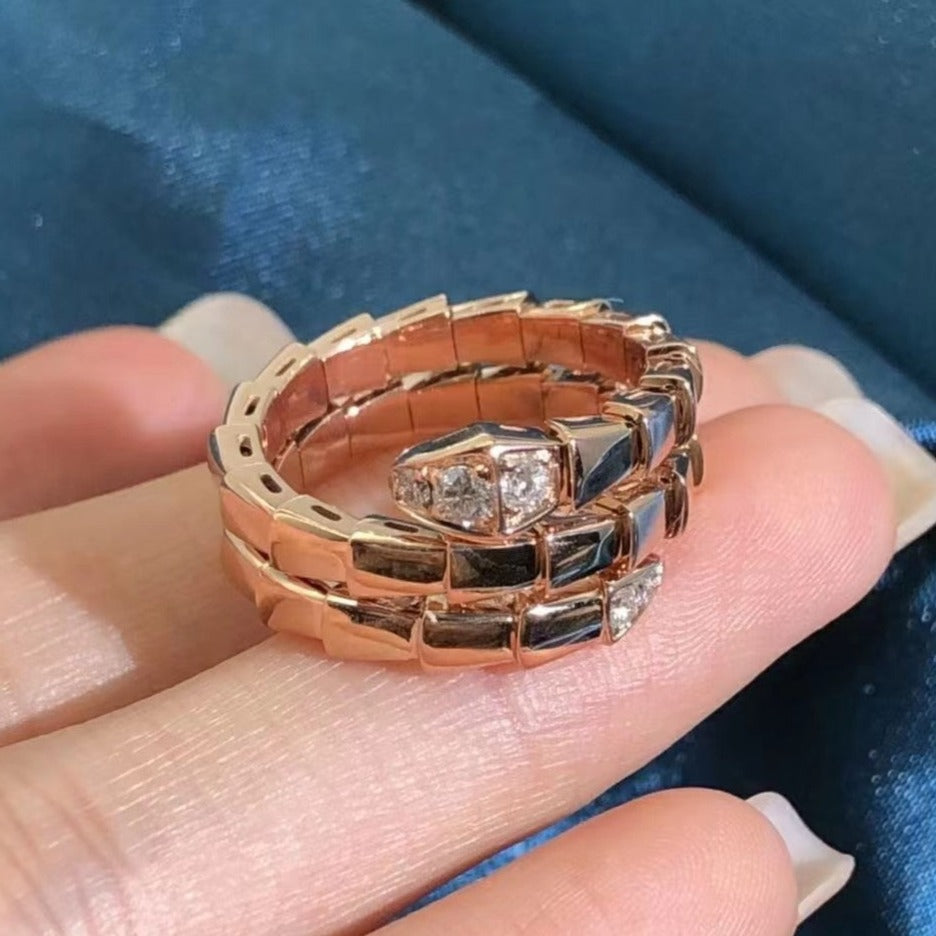 [Opulent Aurora]SERPENTS DOUBLE ROW DIAMOND RING