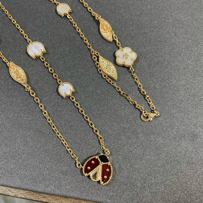 [Opulent Aurora]LUCKY SPRING 15 MOTIFS GOLD NECKLACE