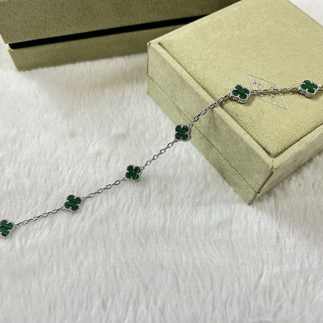 [Opulent Aurora]CLOVER 6 MOTIF MALACHITE BRACELET