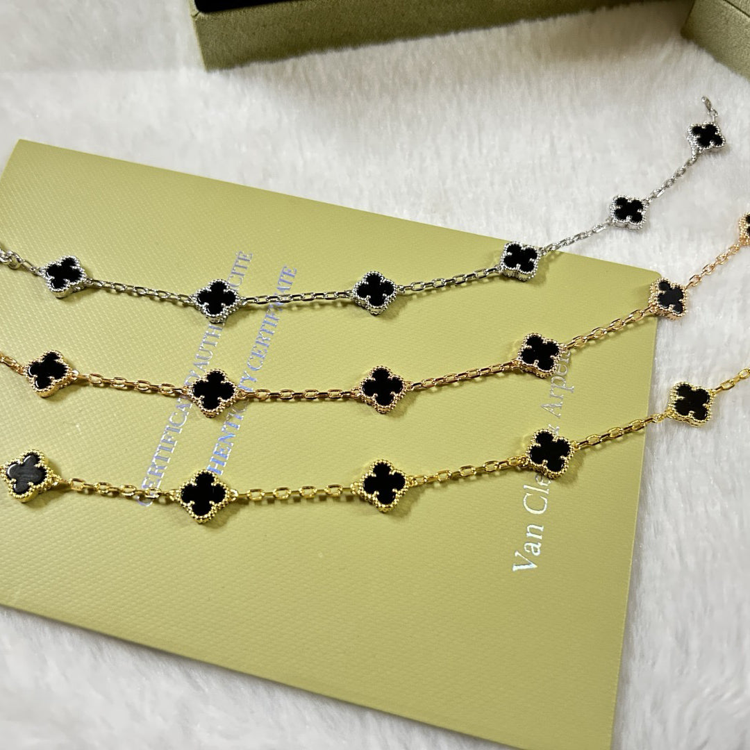 [Opulent Aurora]CLOVER 6 MOTIF  ONYXS BRACELET