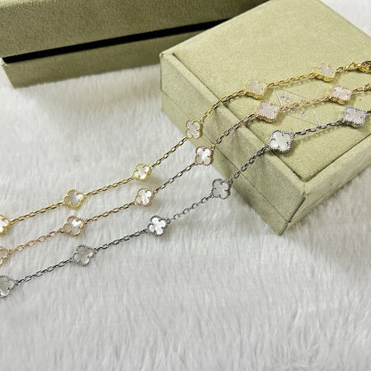 [Opulent Aurora]CLOVER 6 MOTIF WHITE MOP BRACELET