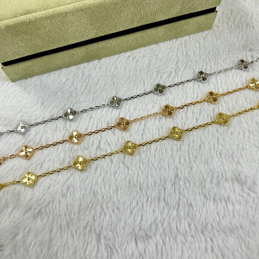 [Luxe Jewelry]CLOVER 6 MOTIF DIAMOND BRACELET
