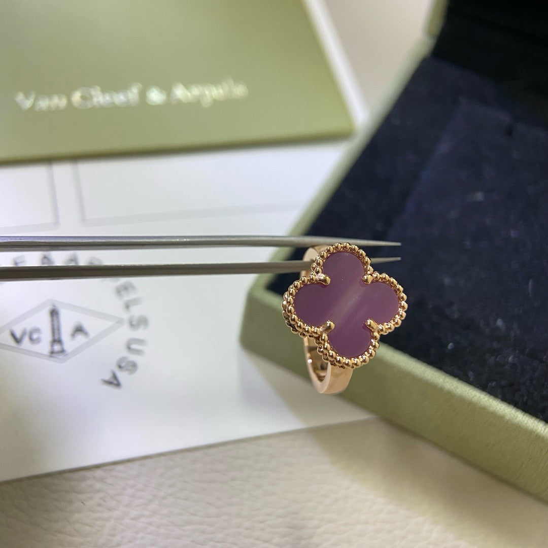 [Opulent Aurora]CLOVER  PURPLE VIOLET RING