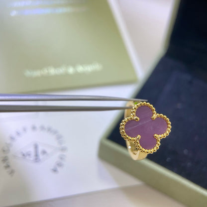 [Opulent Aurora]CLOVER  PURPLE VIOLET RING