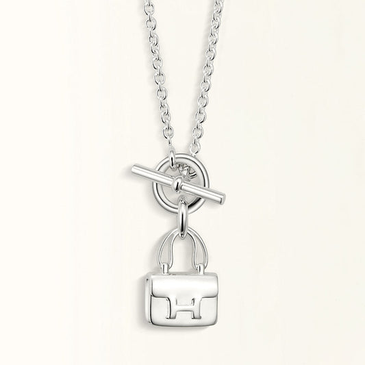 [Opulent Aurora]POP H PEDANT SILVER NECKLACE