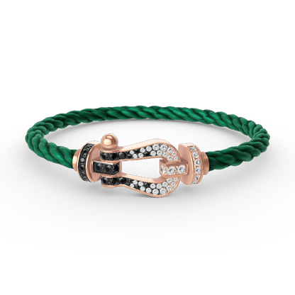 [Opulent Aurora]FORCE LARGE HORSESHOE BLACK WHITE DIAMOND BRACELET ROSE GOLD