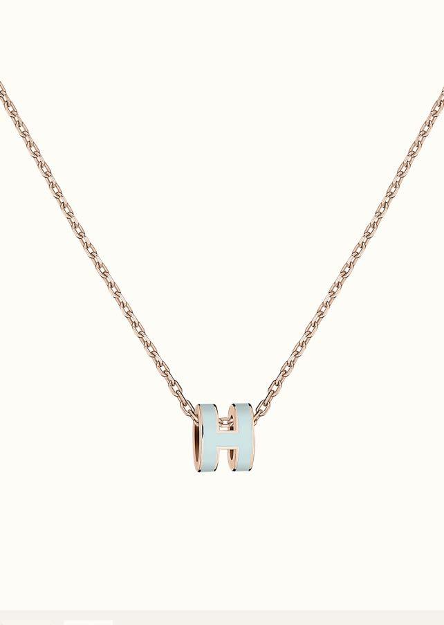 [Opulent Aurora]POP H LIGHT BLUE NECKLACE